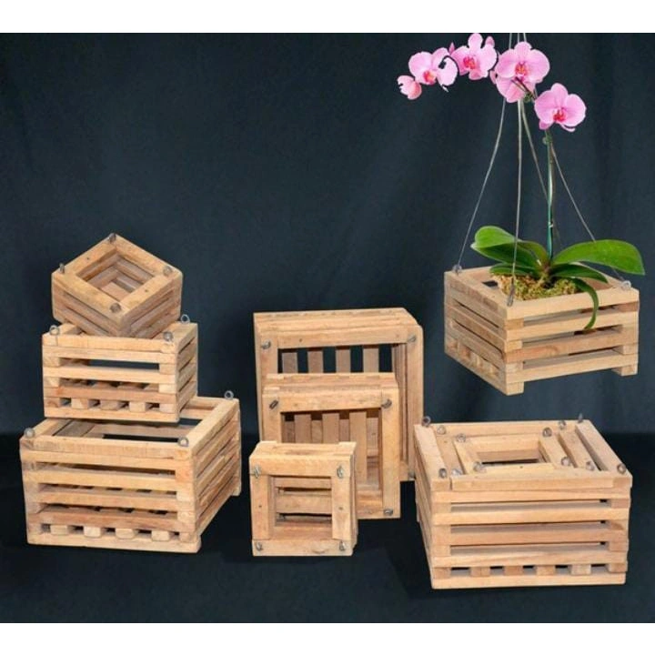 Pot Anggrek - Pot Kayu / Pot Gantung Uk 23cm Untuk Tanaman Hias
