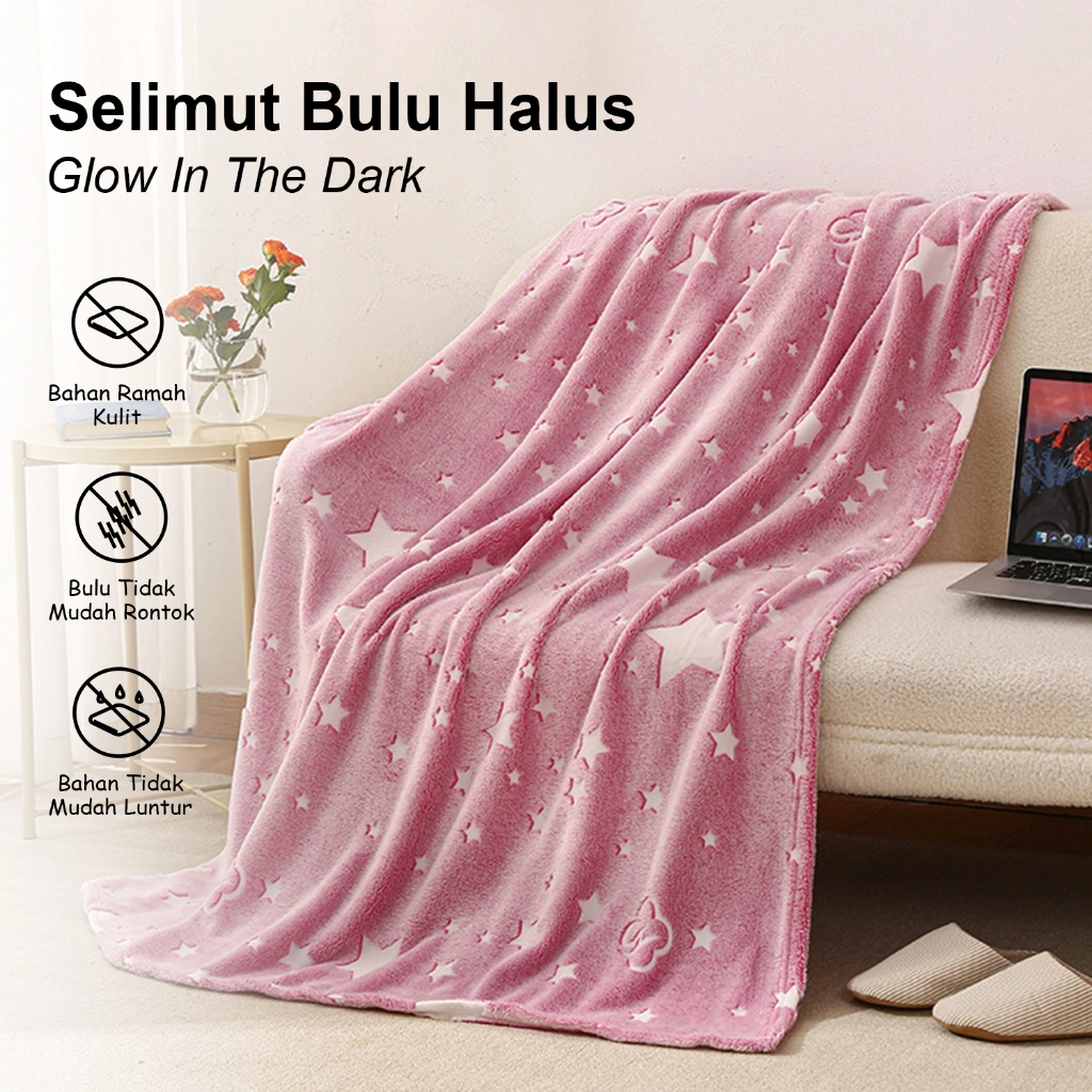 Hydrociety - Selimut Anak Dewasa Jumbo Glow In The Dark 150x200cm Microfiber Lembut Premium - MT-2A