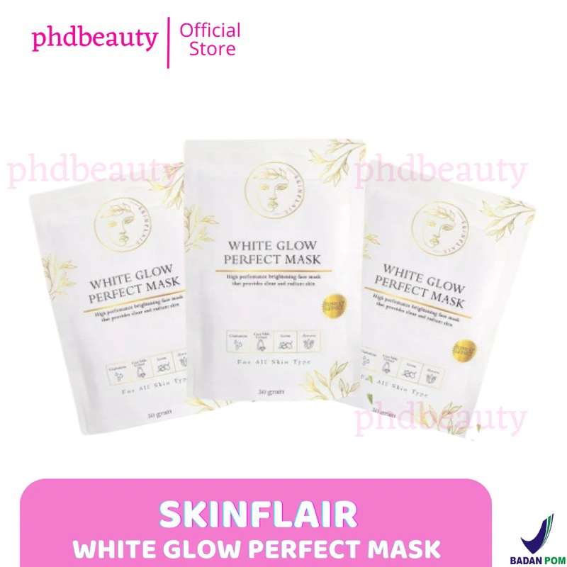 BUY1GET1SPATULA‼️SKINFLAIR SKINFLAIRE MASKER WHITE GLOW PERFECT MASKS SKINFLAIR.ID White Glow Instant Perfect Brightening Perfect Mask Masker Wajah Skinflair Masker Organic