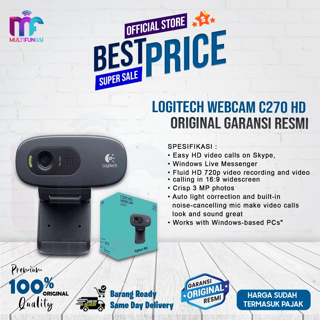Logitech WebCam C270 HD Original C-270 Garansi Resmi