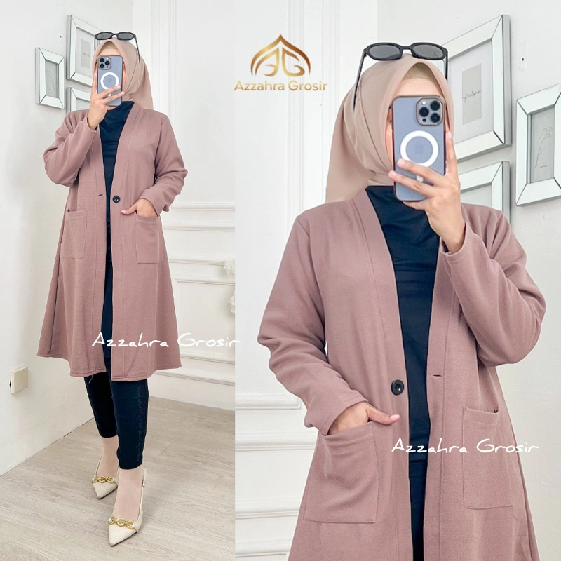 AM - Milano Cardigan Wanita Panjang Korea Style Fashion Muslim Outer