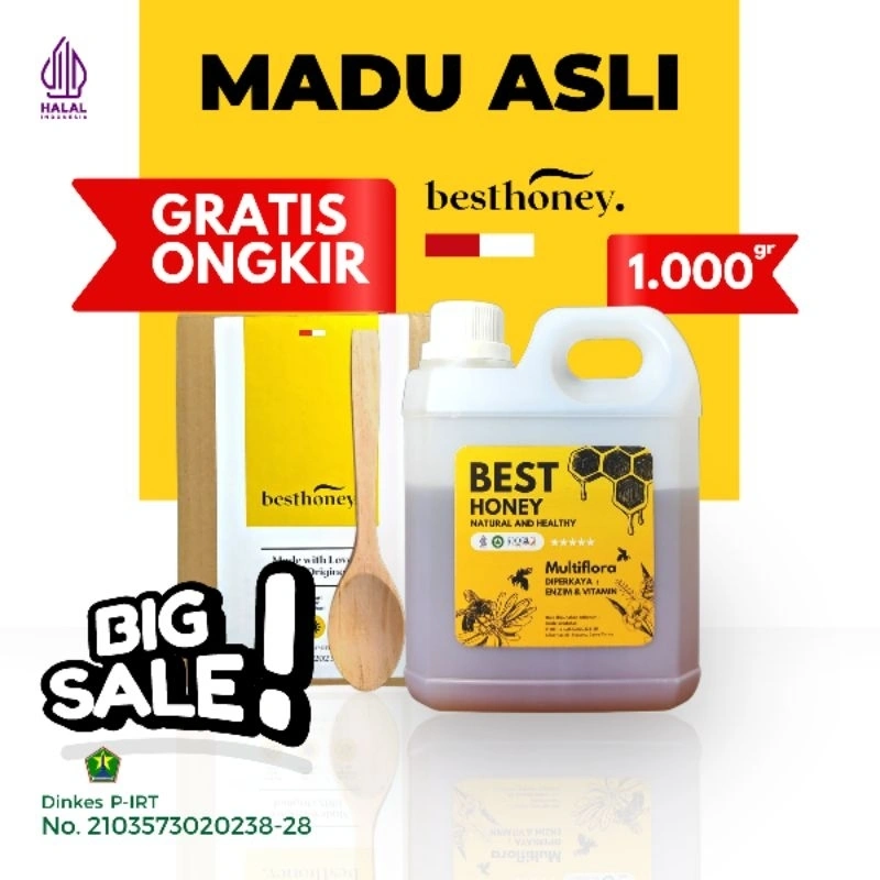 Best Honey Madu Multiflora Asli Murni Alami 1 KG / 500gr