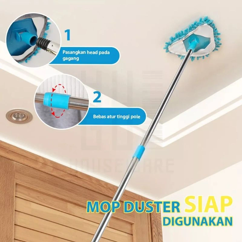 Alat Pembersih Rumah Multifungsi Pel Dinding Segitiga Microfiber