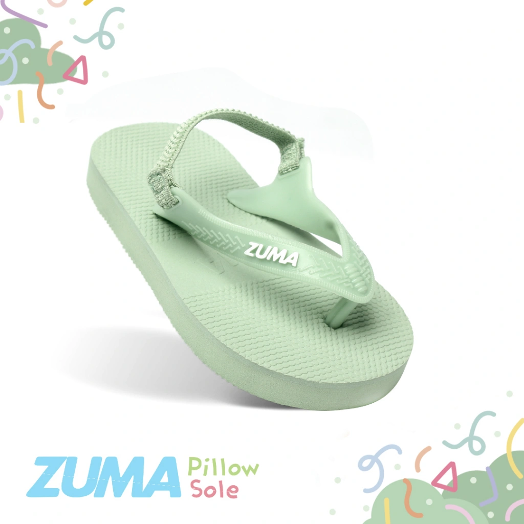 Zuma Baby Classic 9 Sage, Sandal Jepit Bayi Karet Tali Belakang, Hijau