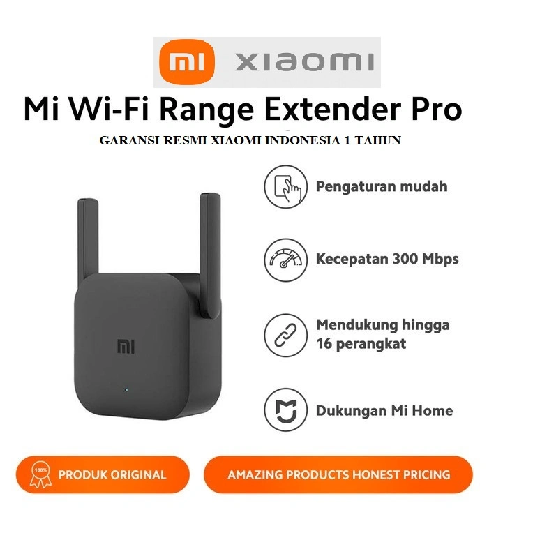 XIAOMI WIFI EXTENDER REPEATER PRO AMPLIFIER PENGUAT SINYAL 300MBPS