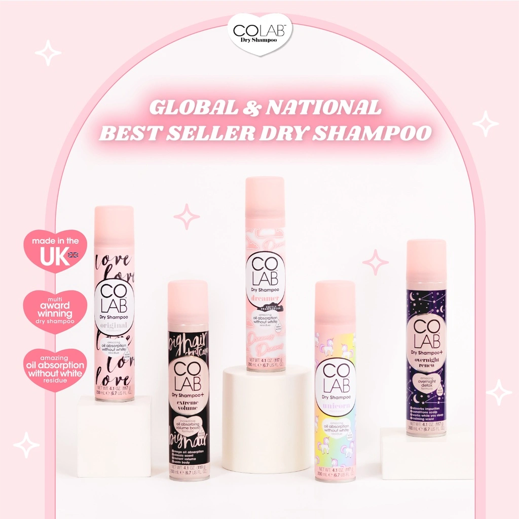 [Exp 2027] COLAB Dry Shampoo - Original | Unicorn | COLAB Dry Shampoo+ Overnight Renew 200ml