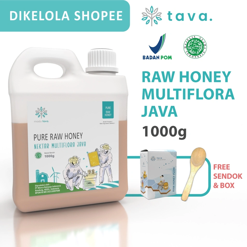 Madu Asli Murni 1kg Tava Grade A Nektar Multiflora Java 100% Alami Pure Natural Raw Honey