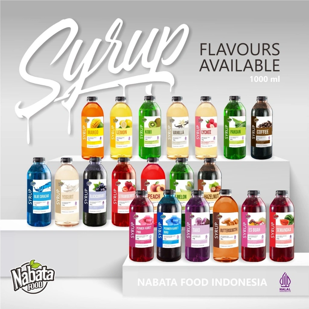 Syrup NABATA All Varian 1000 ml Sirup Flavoured Minuman Bartender Kopi | Sirup Nabata Aneka Rasa