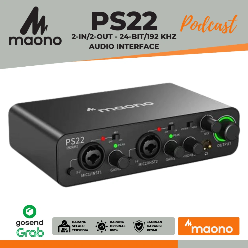 MAONO PS22 Audio Interface | Recording Live Streaming Gaming Soundcard PS-22