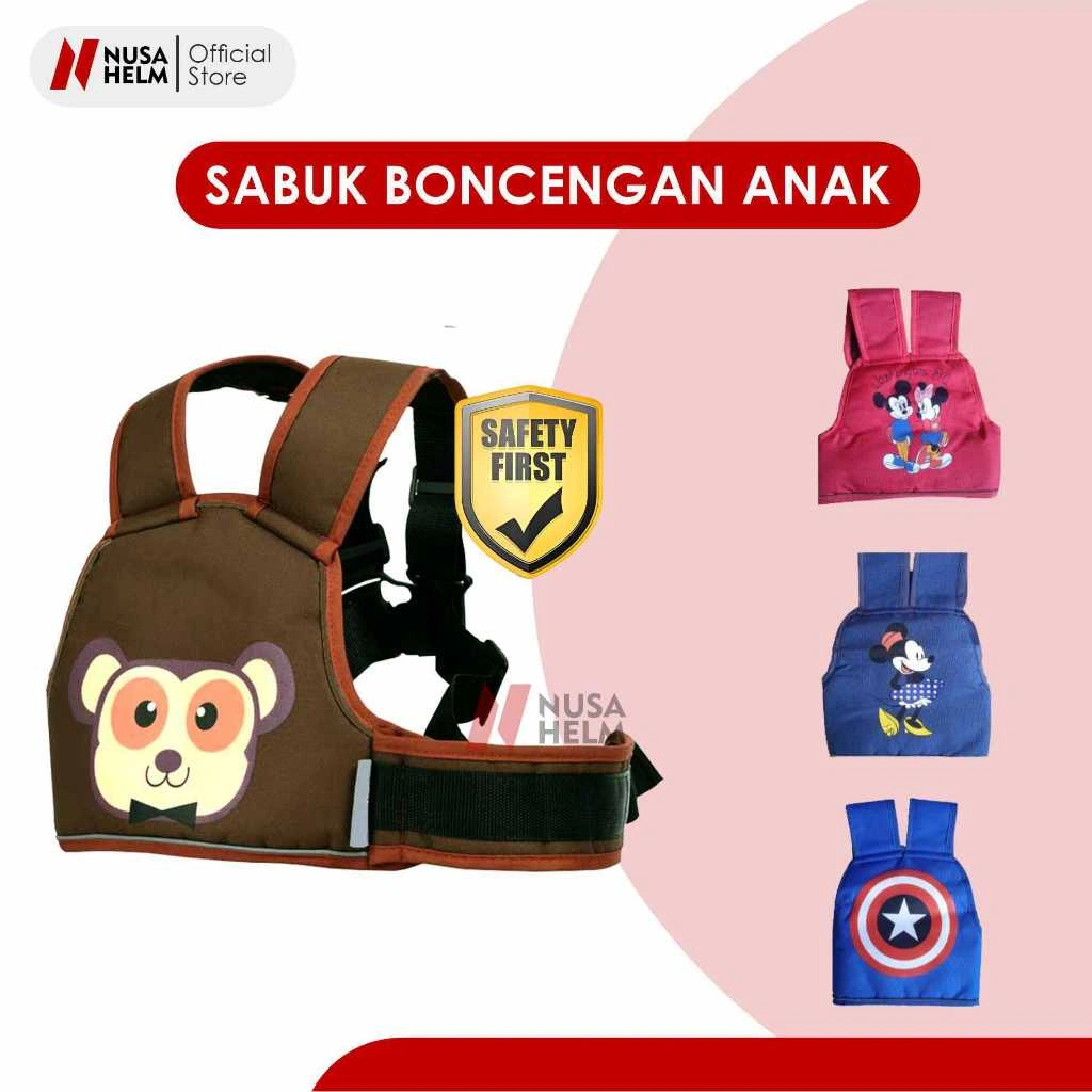 Sabuk Boncengan Anak di Sepeda Motor 2 in 1 Karakter