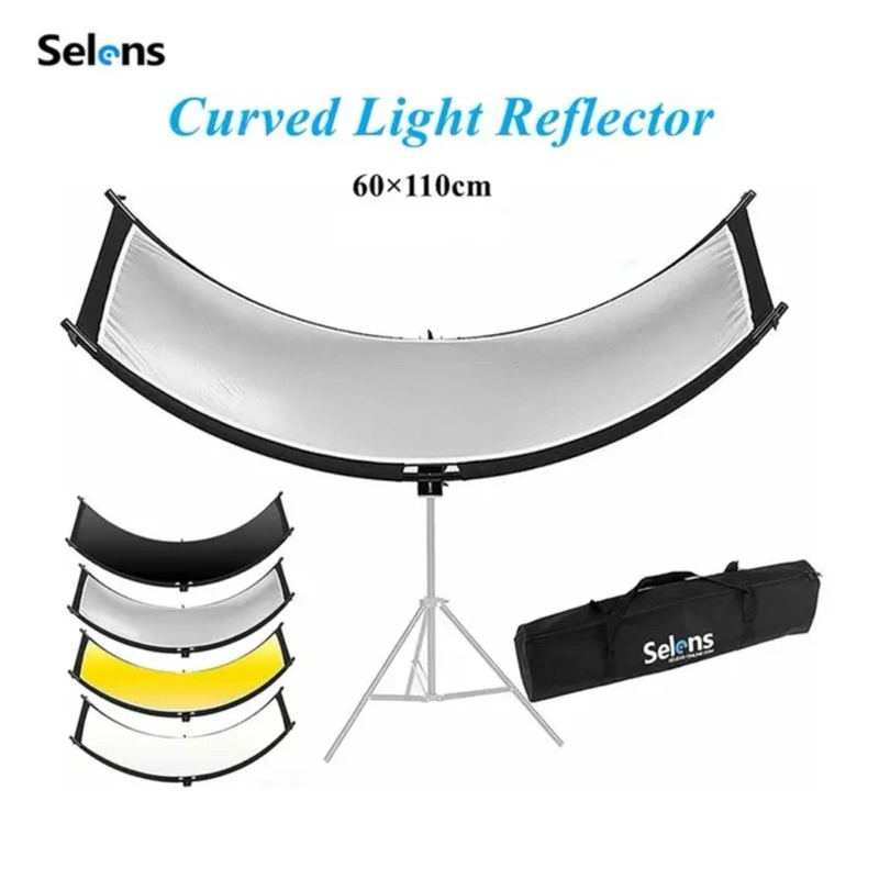 SELENS 60x110cm Curved U Reflector Collapsible Photography Light Portrait  Reflective Screen Photo Studio Kits Photography | 6923600488303 | SKU 1.030.0408