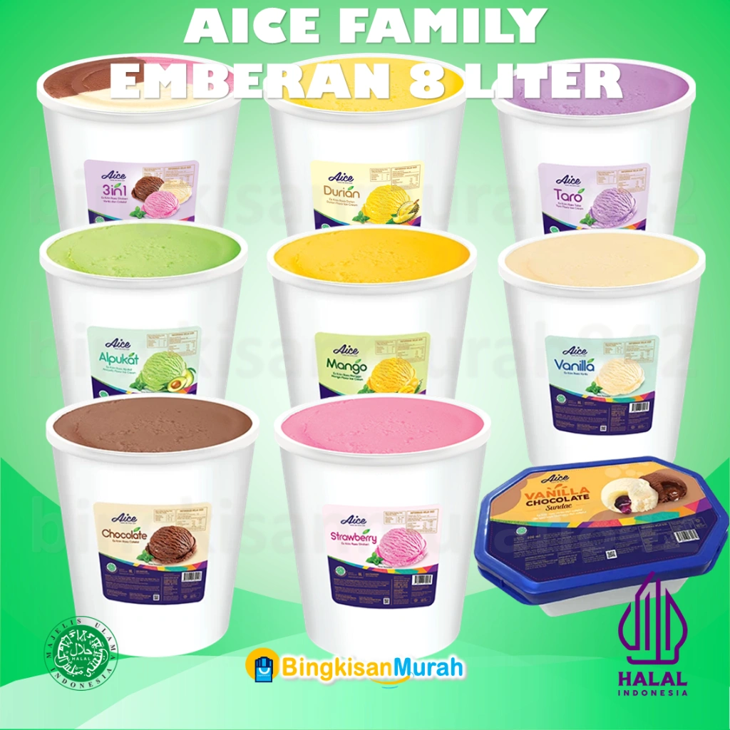 ES KRIM EMBER AICE ICE CREAM PORSI BESAR & KOTAKAN