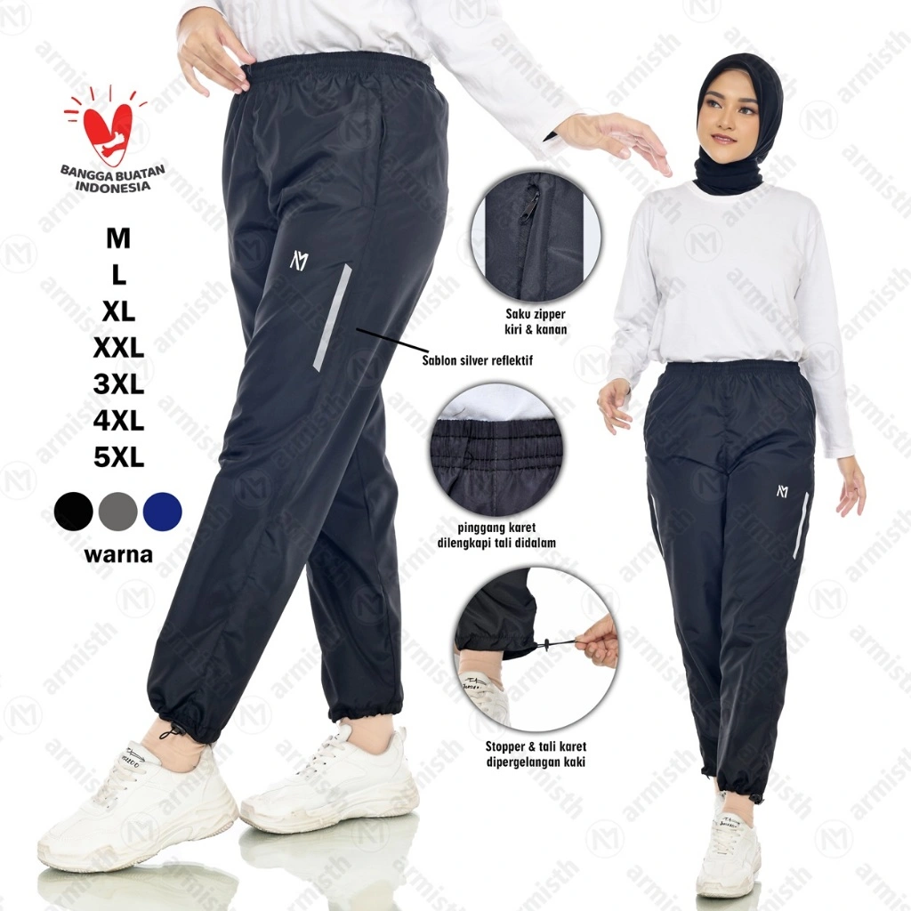 Armisth - Celana Training Parasut Olahraga Running / Celana Joger Lari Mendaki Outdoor