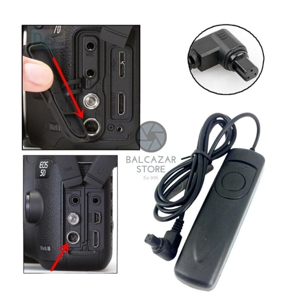 Remote Control Shutter Release Kabel Kamera DSLR Canon RS-80N3 RS80N3 EOS 7D 6D 5D EOS 5D MARK II III 1D MARK I II III IV 1DS 1DS MARK II 10D 20D 30D