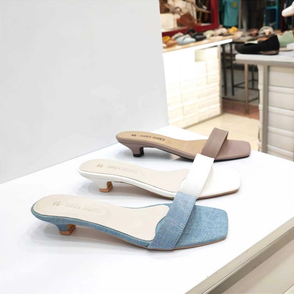 N-THREESHOES Sendal hak pendek Wanita / Kitten Heels 3 cm 2642