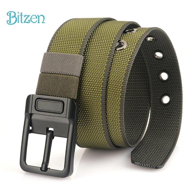 Bitzen Ikat Pinggang Pria Ganda Nylon Canvas 360° Gesper Pria Berkualitas Premium Sabuk Pinggang Pria