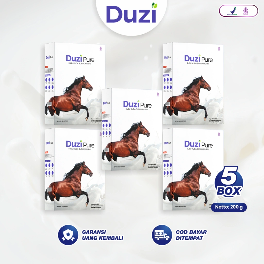 Duzi Pure - Susu Kuda Lombok Bubuk 200 Gram 5 Box