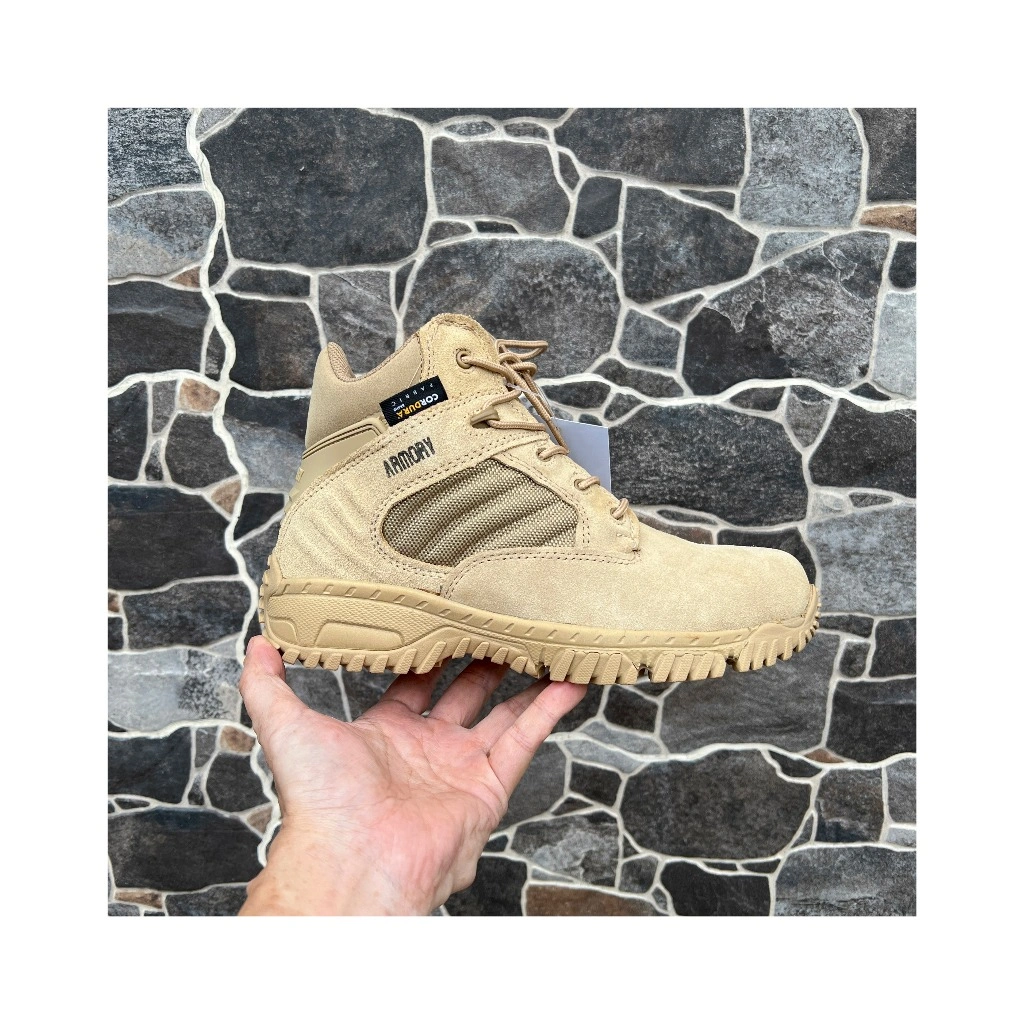Sepatu Combat Tactical Boots PDL Armory Delta Codura 6 - Sepatu Gunung Warna Gurun/Tan