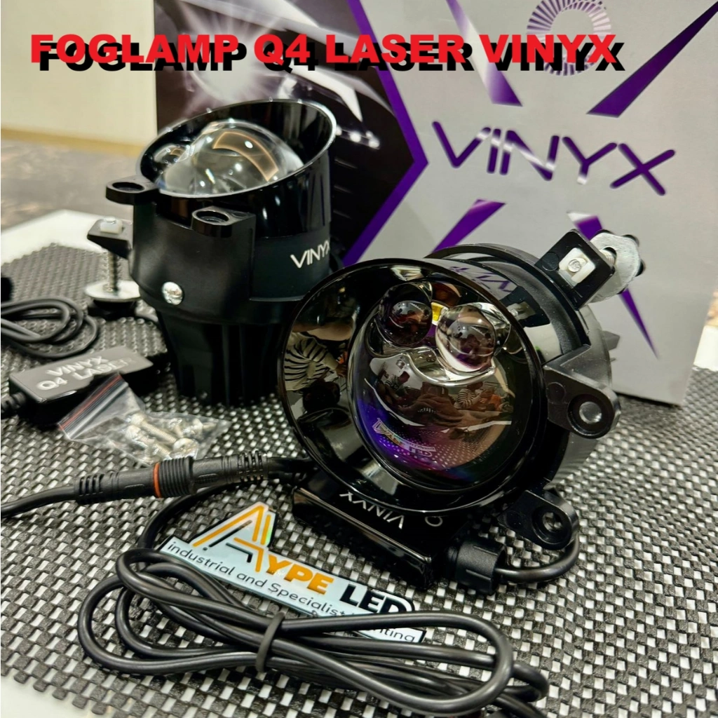ORIGINAL VINYX FOGLAMP BILED DOUBLE LASER Q4 LASER 3 INCHI LAMPU KABUT 55 WATT 60 WATT VINYX FOGLAMP HONDA TOYOTA LASER KUNING WATERPROOF PLUS BRECKET PNP