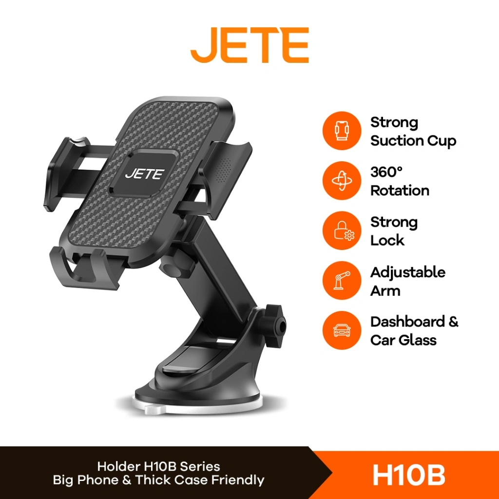 JETE Car Holder H10B 360 Stand Suction Dashboard Phone Universal Holder Penyangga HP Mobil