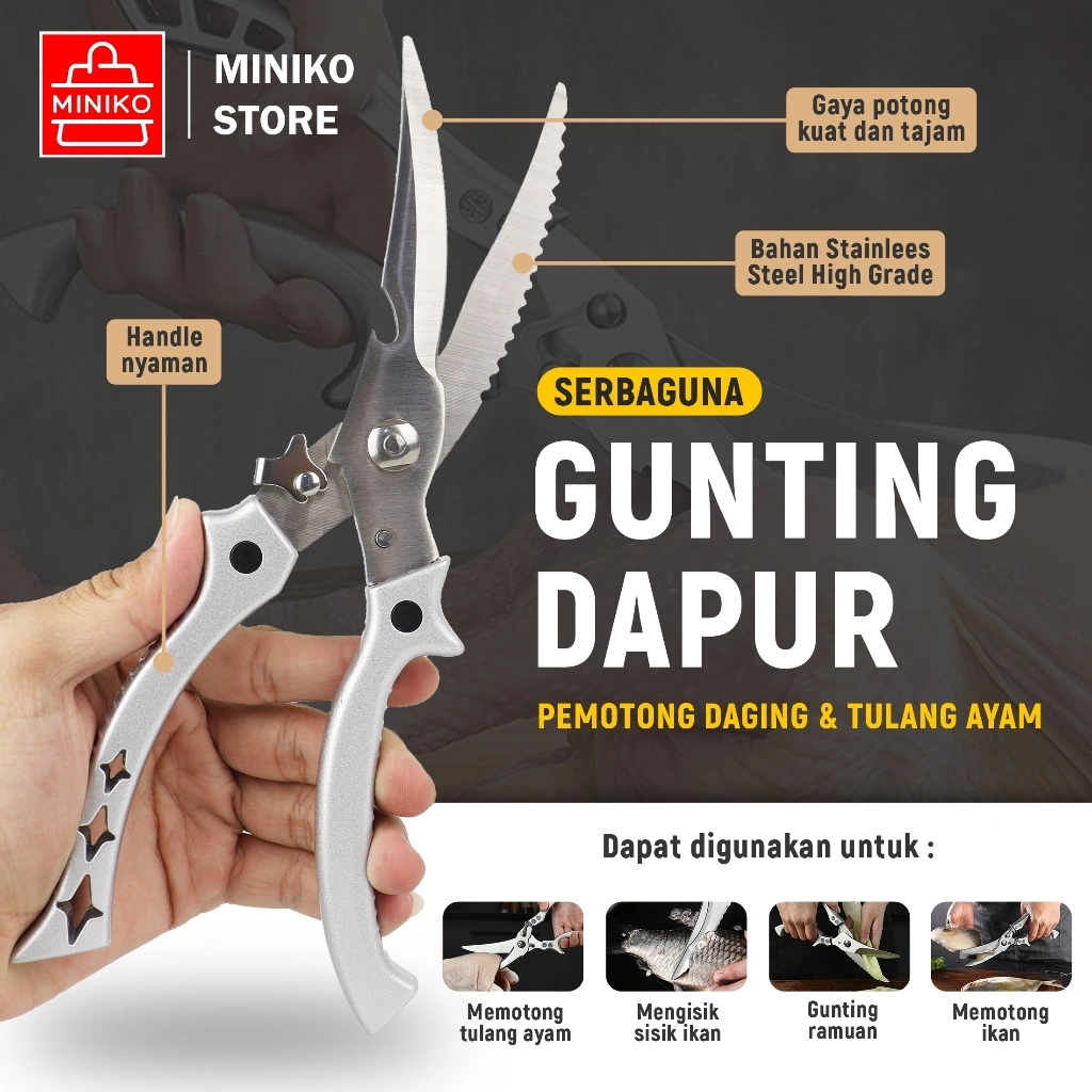 Gunting Dapur Tajam Gunting Pemotong Tulang Dan Daging GUNTING DAPUR SERBAGUNA
