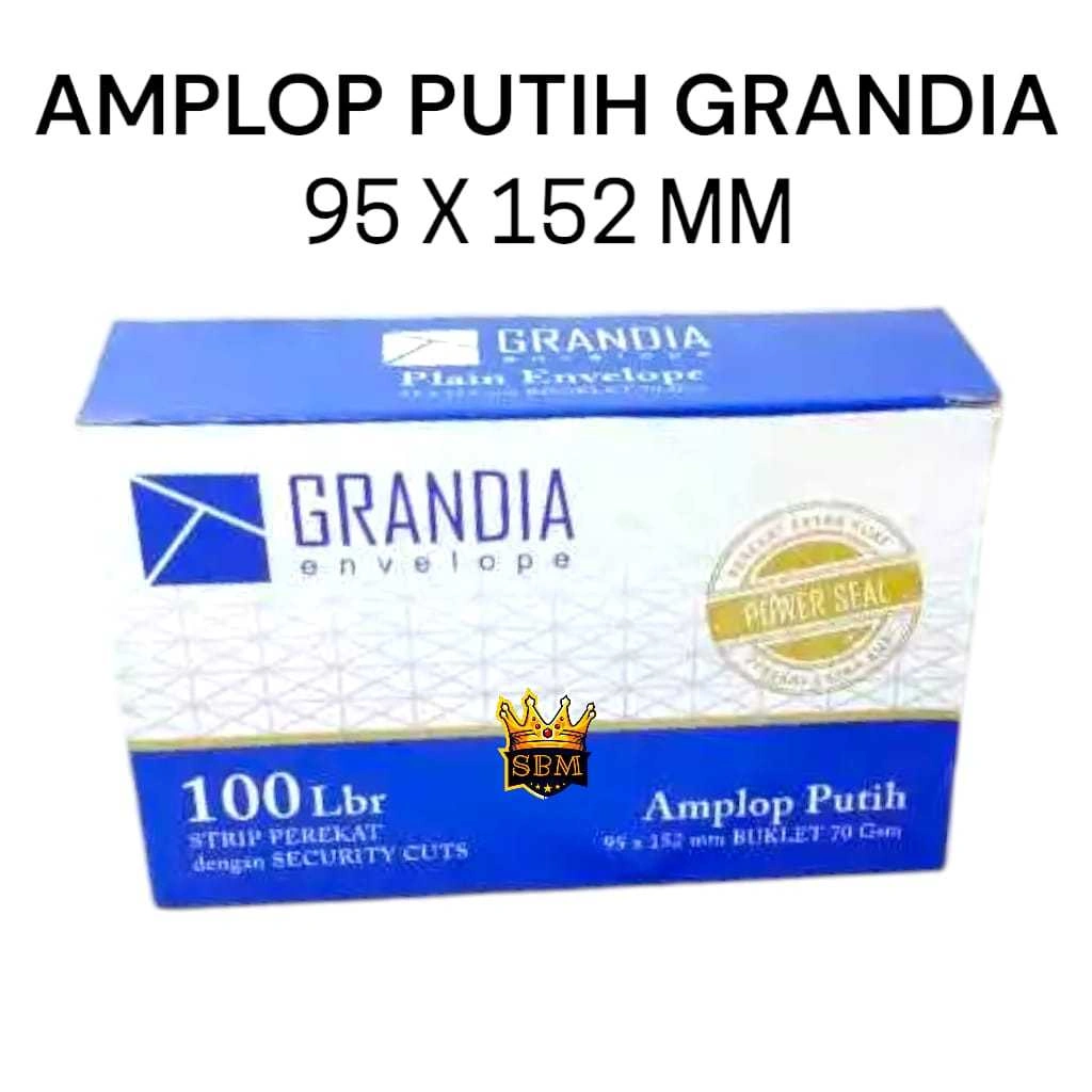 SBM ~ AMPLOP PUTIH POLOS SEDANG 104 GRANDIA ISI 100 LEMBAR kualitas paperline ( sudah ada lem ) PROMO !!!