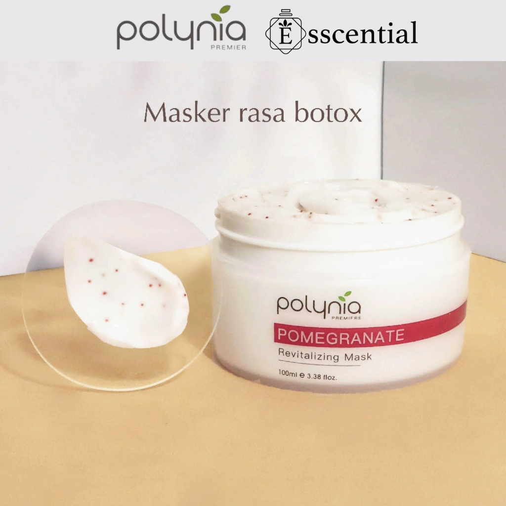 POLYNIA Pomegranate Revitalizing Face Mask 100ML BPOM | Masker Wajah Anti Aging | Mengencangkan Wajah | Anti Kerutan & Garis Halus | Anti Penuaan Dini