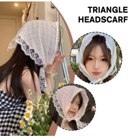 Lace Korean Head Band | Lace Scarf Syal Renda Wanita Korea | Syal Lucu Feminim Summer | Bandana Kain