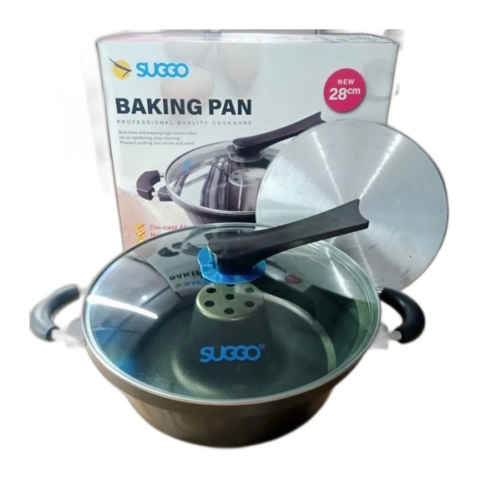 [DK] BAKING PAN SUGGO 28 CM ANTI LENGKET | Baking pan anti lengket/Baking pan 28cm / Loyang Bulat Anti Lengket  Tebal / Loyang Kue Marmer Cake