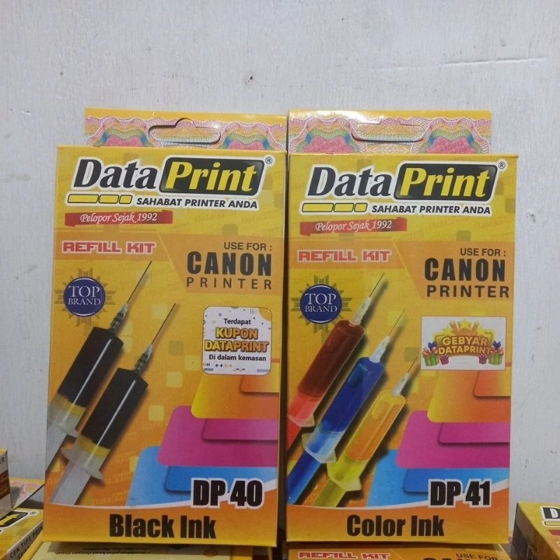 Tinta Printer Canon Data Print Dp 40/41  Hitam Dan Warna Jarum Suntik