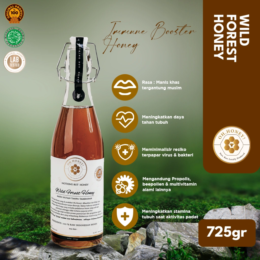 Wild Forest Honey for Immune Booster Oh,Honey - Madu Hutan Asli 100% Murni Tanpa Campuran