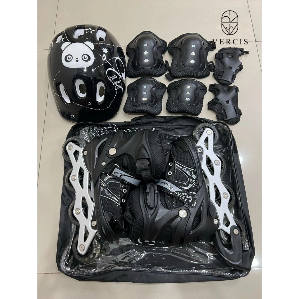 Sepatu Roda Anak Perempuan Import Inline Skate Laki Laki Full Karet PU Nyala Roller Outdoor Olahraga Skateboard
