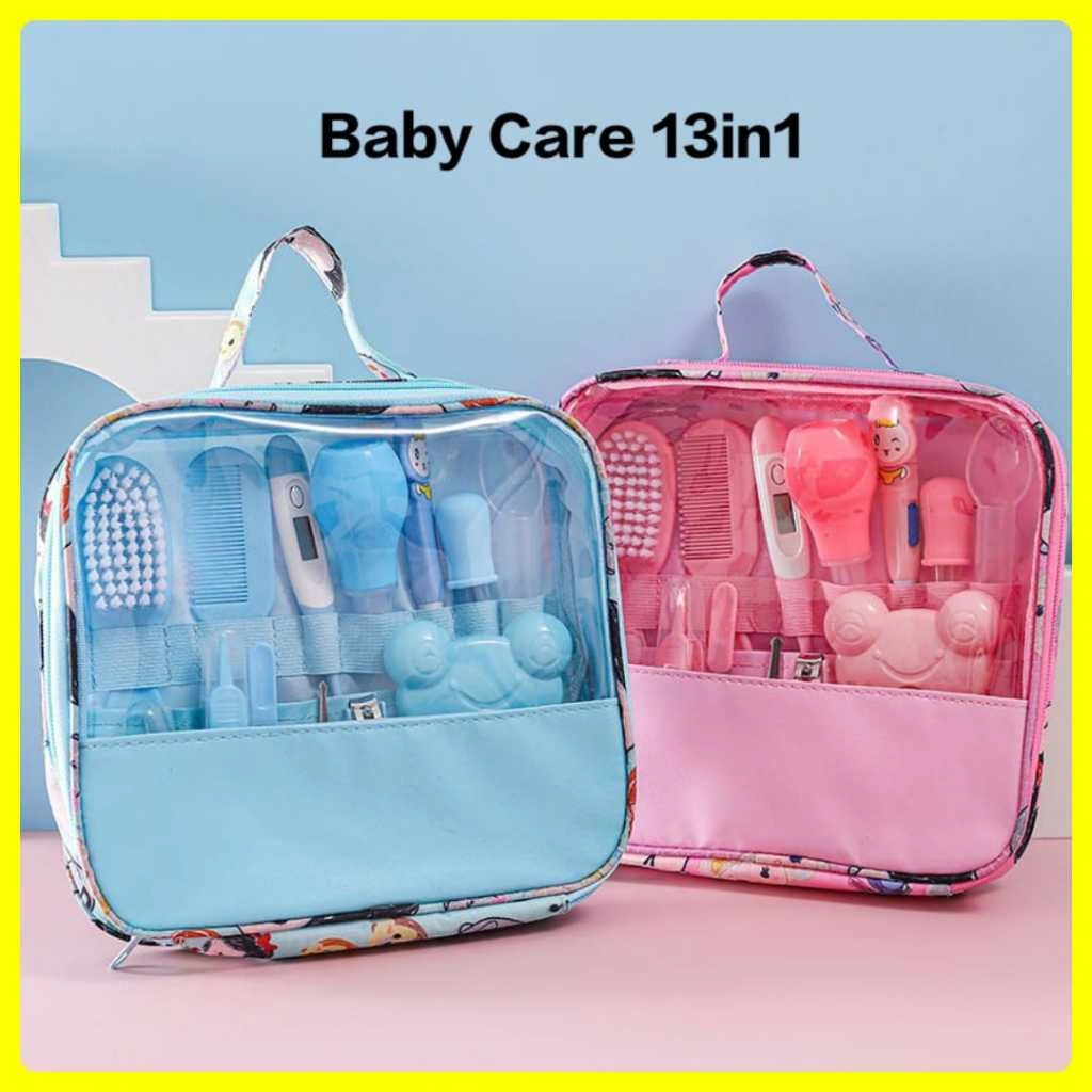 SBY Peralatan Bayi Babycare 13in1 Nail Kit Gunting Kuku Sisir Cukur Rambut Perawatan BABY CARE Kids Baru Lahir Kado Health Thermometer 13 PCS Newborn Kit Health-Care Grooming Set Maternal Infant | Set Aspirator Hidung Ear pick Sikat Gigi Jari