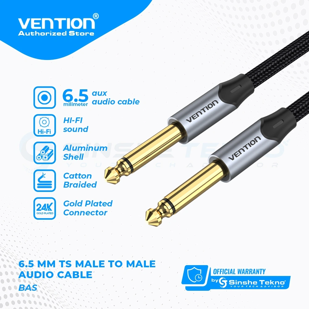 VENTION Kabel Audio Aux 6.5mm Male to 6.5 Male Akai 6.35