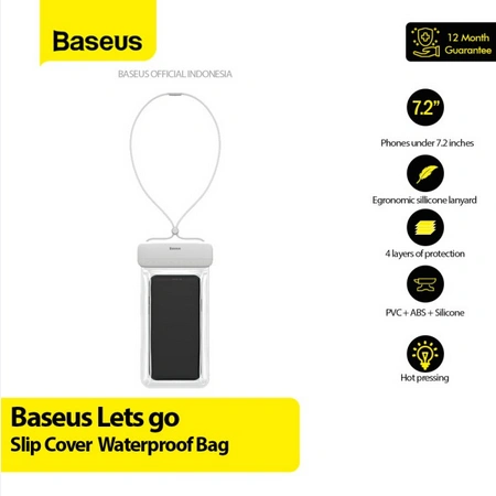 Baseus Let's GO Slip Cover Waterproof Case Bag 7.2inch IPX8 - Sarung Cover Tas HP Anti Air
