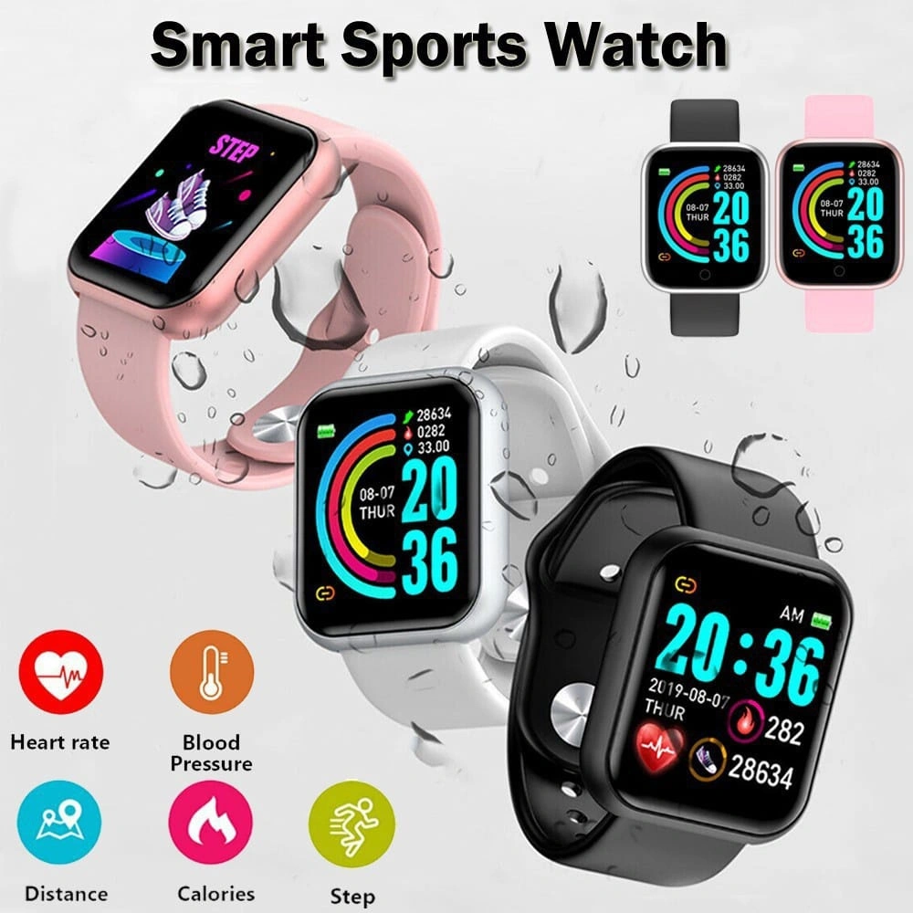 HOKI (Bisa COD) SmartWatch Y68 D20 Sport Tahan Air Bluetooth Smart Watch Pelacak Kebugaran Gelang Pedometer Heart Rate