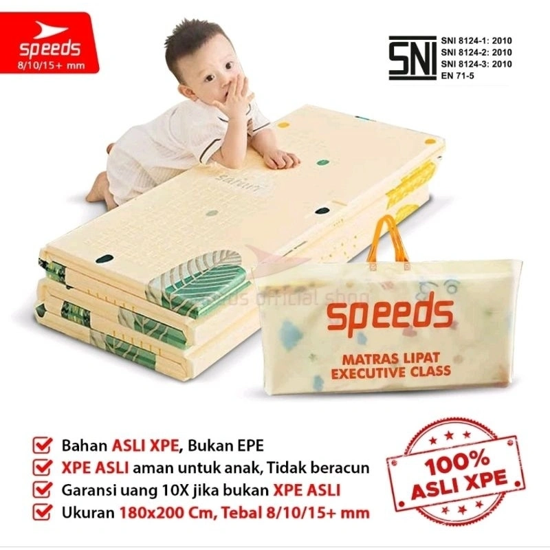 SPEEDS Karpet Lipat SNI Playmat Bayi 200x180cm Tebal 10mm dan 8mm XPE Matras Anak Playmate Baby