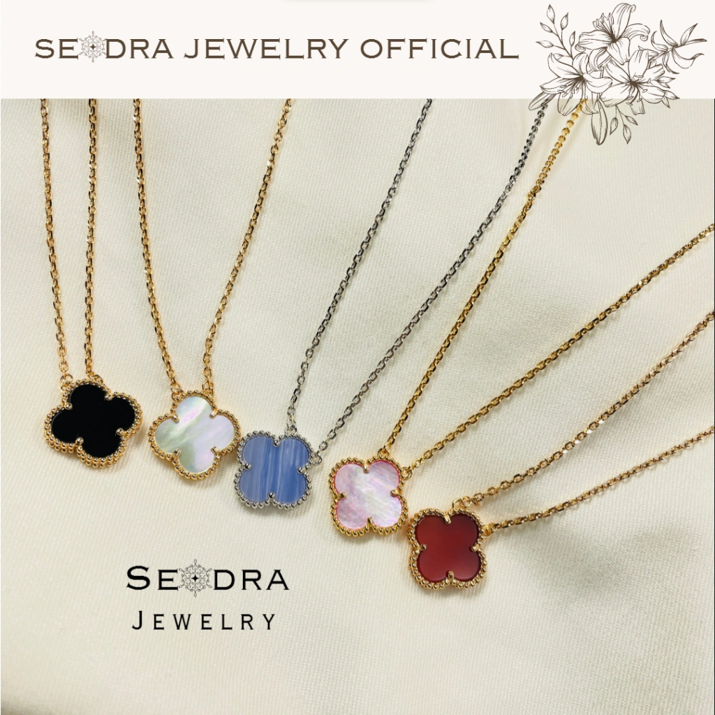 SEODRA PREMIUM • Kalung VCA Vancleef Vintage • Kalung Bunga VAN CLEEF & ARPELS COLOUR Vintage • Perhiasan Kalung Wanita Anti Hitam Anti Karat Aesthetic
