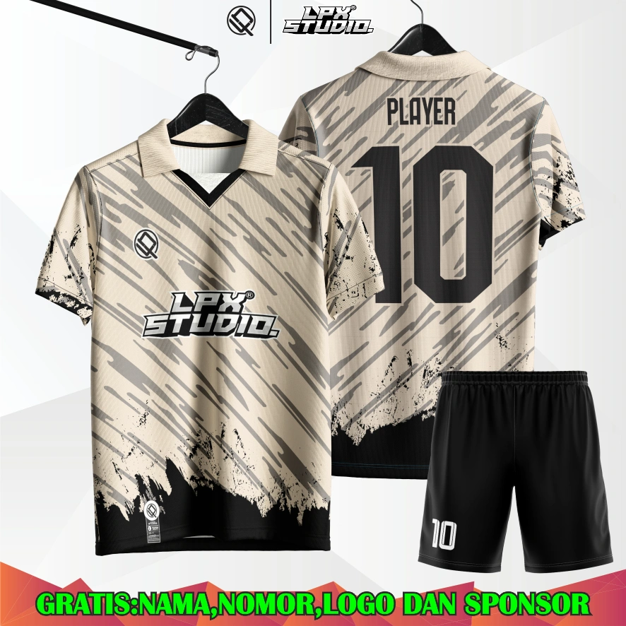 Jersey Futsal / Sepak Bola Printing Bebas Custom Design Free Name Set