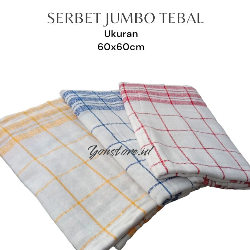 SERBET JUMBO TEBAL 60 x 60 CM ( 006 )/ serbet 1 Lusin 12 Lembar / serbet makan / serbet dapur / serbet piring / serbet dapur 1 lusin tebal / lap piring / lap piring serap air / lap tangan dapur / Lap dapur lusinan / lap dapur anti minyak / serbet