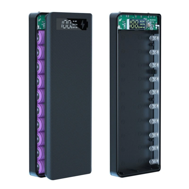 Casing Powerbank 10x18650 Dengan Dua Port Usb Dan Layar Lcd