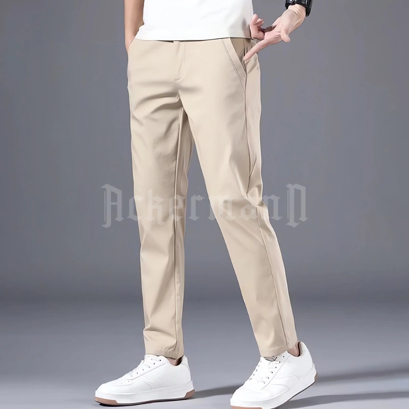 Ackermann - Chino Long Pants Cream Celana Panjang Pria Slimfit 100cm Katun Stretch Premium
