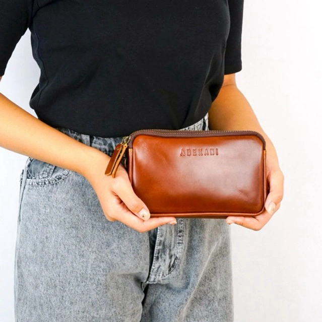 Dompet Kulit ABEKANI HP POUCH HP Wallet Double Zipper 2 Kompartemen Muat Banyak