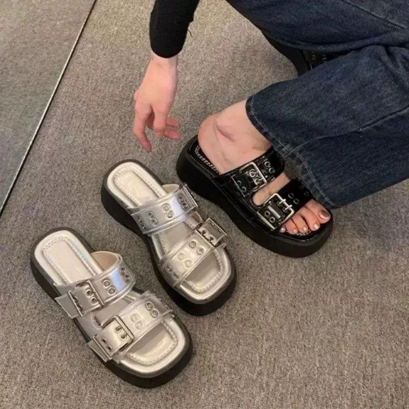 (NEW ARRIVAL)NEEDXUSS -#B36 Sandal Wedges Fashion Wanita Import Premium Quality Free Box Model Terbaru Sandal Tebal Bawah