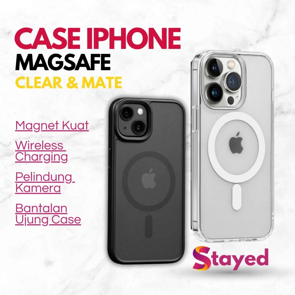 Case Iphone Magsafe Magnet Magnetic Casing iPhone 7 8 X Xr Xs Xs Max 11 12 13 14 15 16 17 Pro Max Mini SE Air Bening Black Mate Hitam