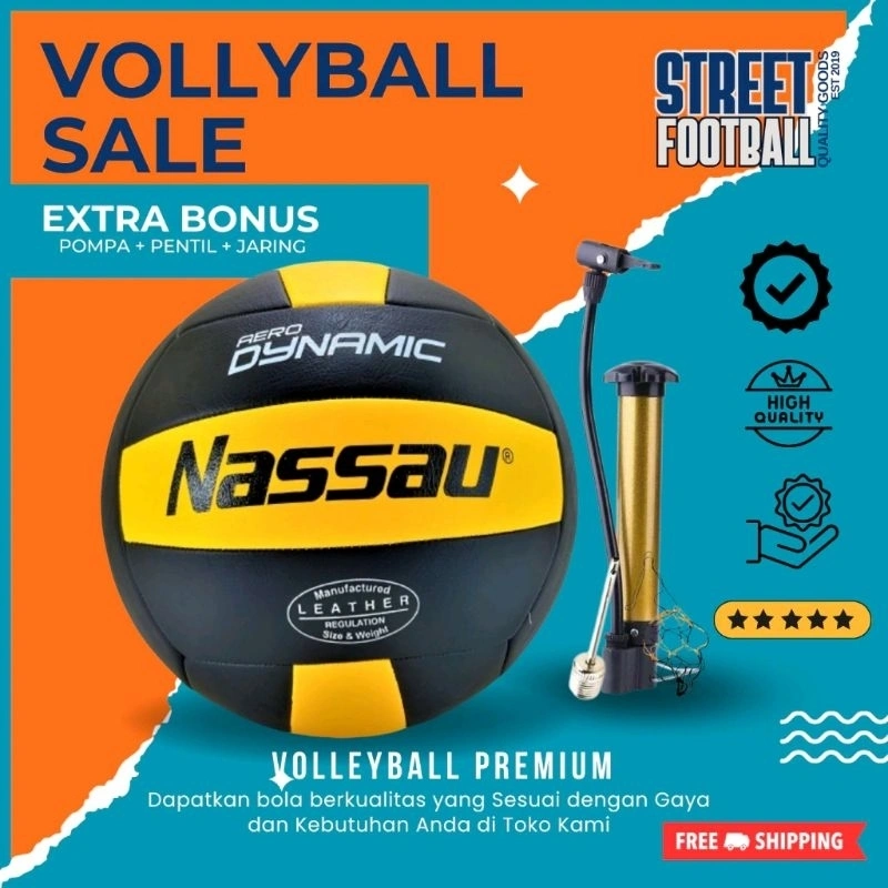 Bola Voli Volly Voly Volley Size 5 Premium Super Lembut Gratis Pompa Dan Pentil Jaring