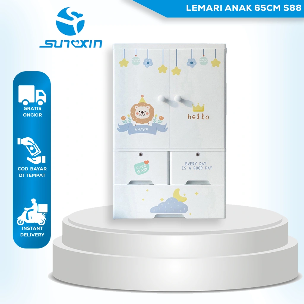 Sunxin - Lemari Pakaian Anak 65CM S88/ Lemari bayi Plastik / Plastic Storage Cabinet Lemari /Laci Plastik