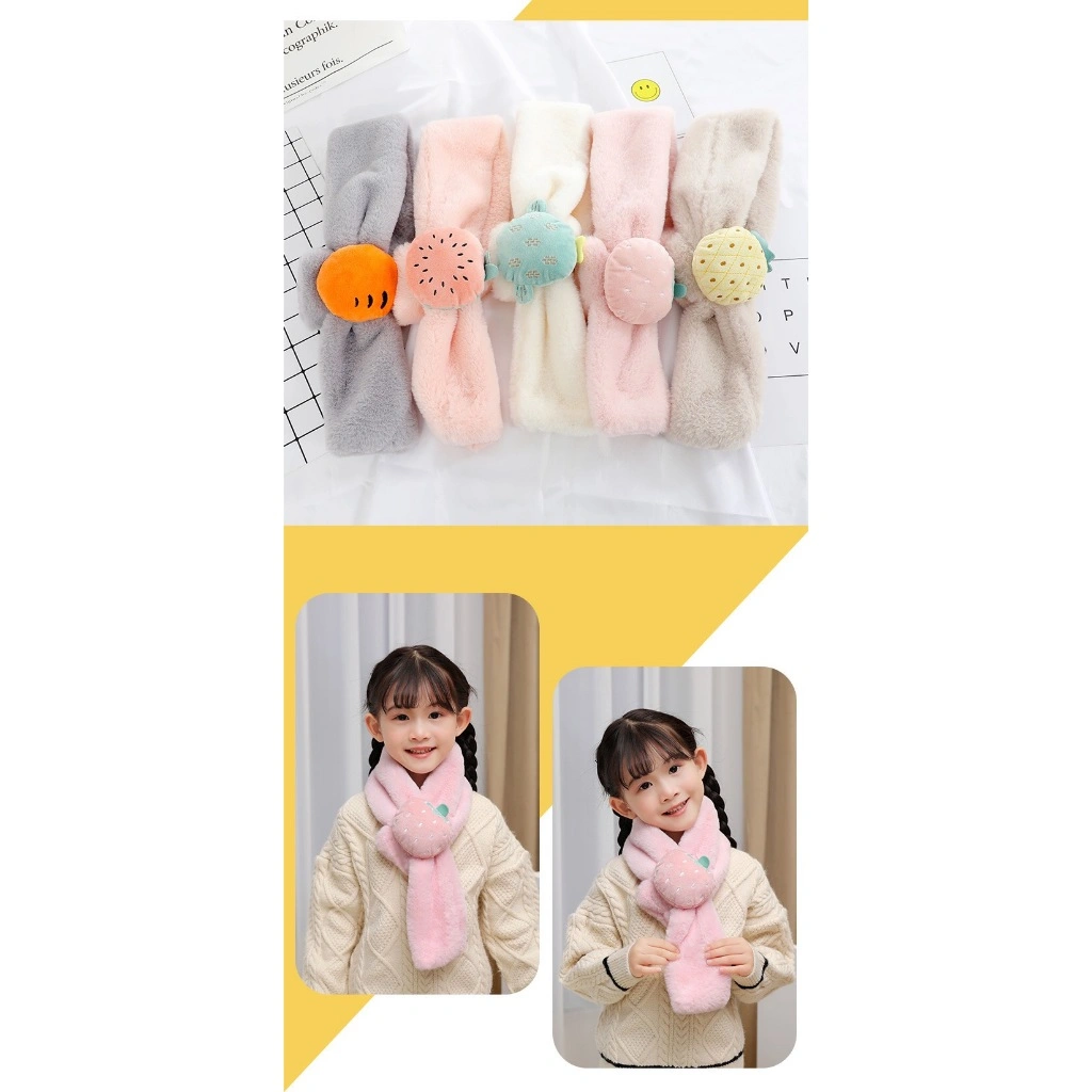 Scarf Leherl Anak-Anak/Syal Anak Korean Style Motif Fruit Rabbit Usia 3-12 thn