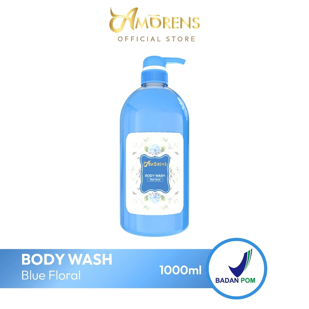 AMORENS Body Wash 1000ml / Sabun Mandi - Aroma Blue Floral [1 Liter]