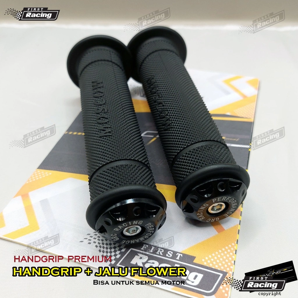 hand grip jalu/handgrip motor premium bisa untuk semua motor - HITAM